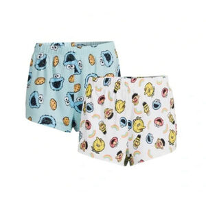 Sesame Street 2-Pack Sleep Shorts XL Cookie Monster Elmo Big Bird